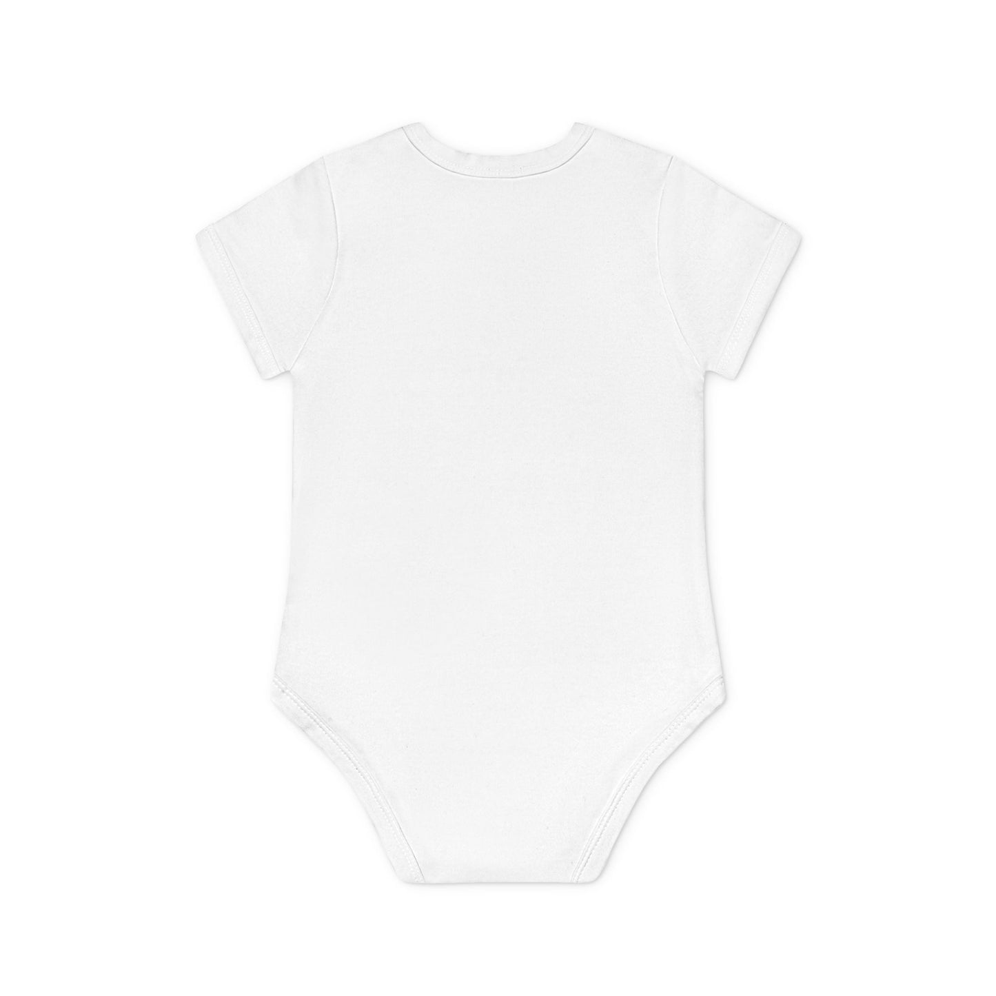 Back view of World Aquatics Baby Bodysuit – clean, seamless finish made from soft organic cotton.