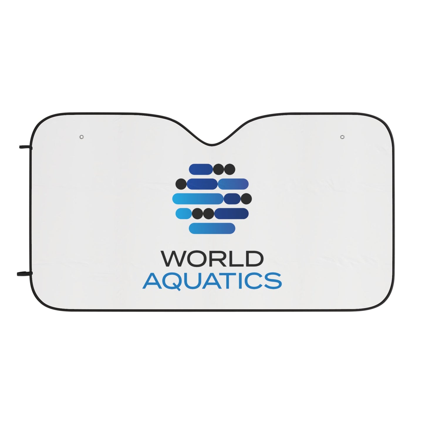 White car sunshade with World Aquatics logo on a white background