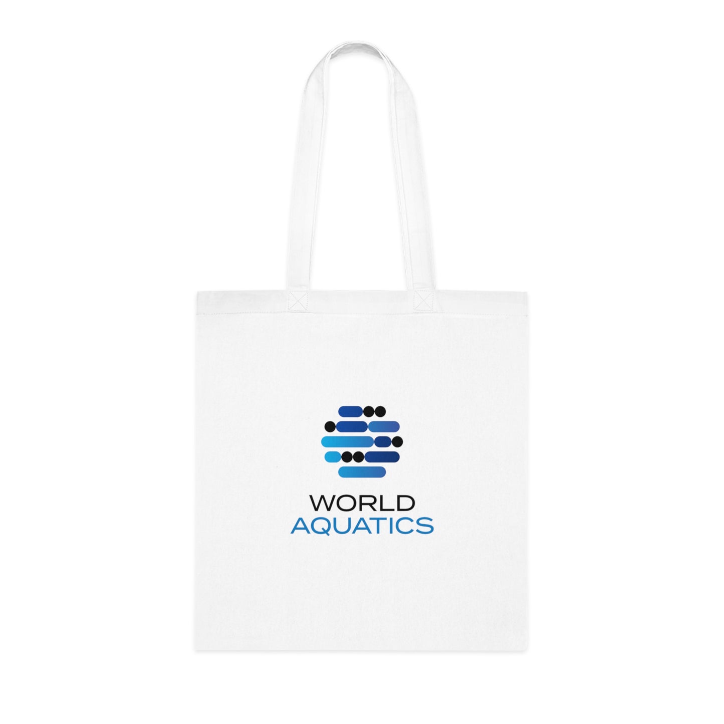 World Aquatics Cotton Tote Bag in white – durable, lightweight 100% cotton tote featuring the World Aquatics logo.