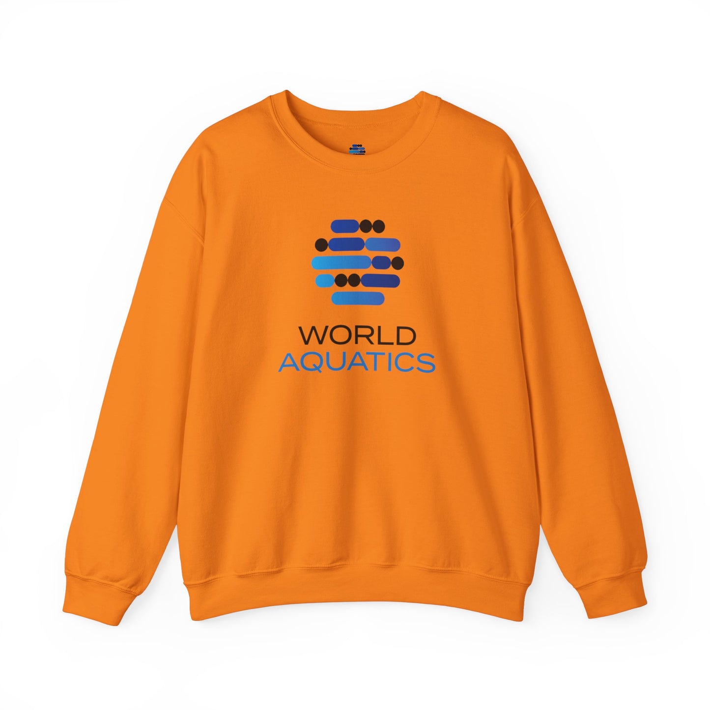 Orange World Aquatics Sweatshirt – colorful unisex pullover combining warmth and sporty elegance.