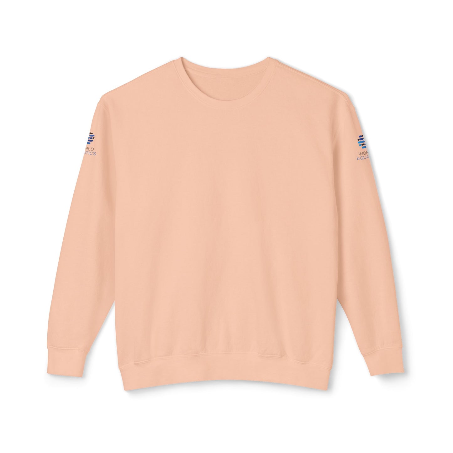 Peach color World Aquatics Crewneck Sweatshirt – lightweight and stylish, perfect for everyday comfort.