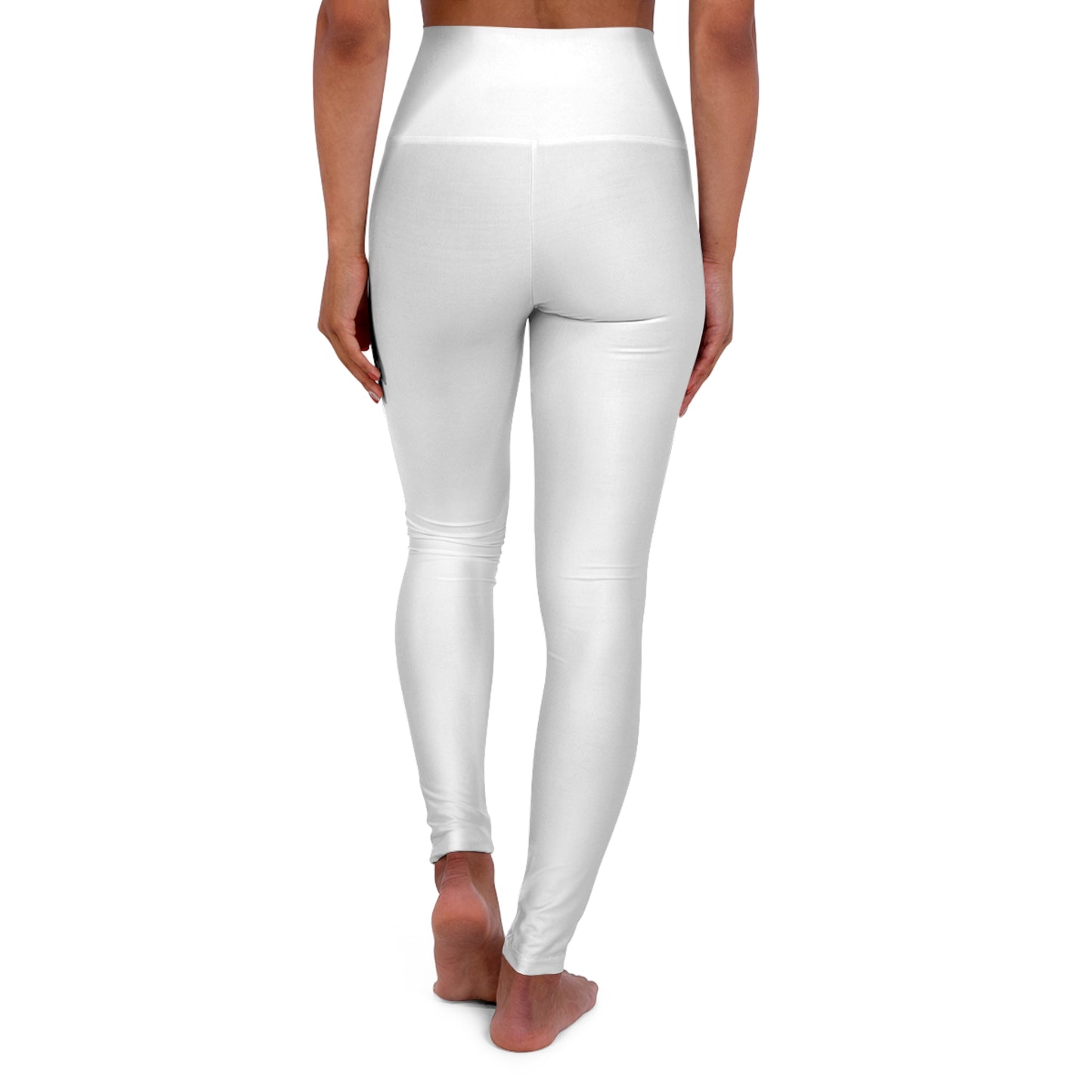 Back view of World Aquatics High-Waisted Leggings – flexible, body-hugging fabric ideal for yoga, gym, or leisure.
