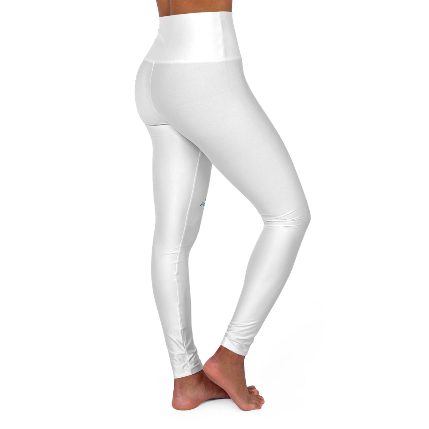 Right side view of World Aquatics High-Waisted Leggings – soft spandex blend offering freedom of movement and durability.
