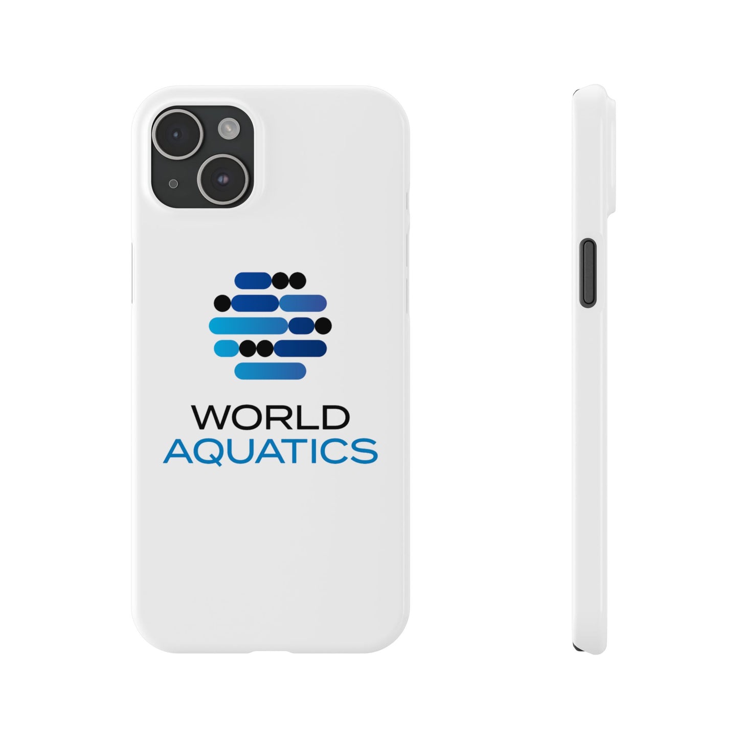Protective and stylish World Aquatics iPhone 15 Pro Max Case – ultra-slim fit with vivid print.