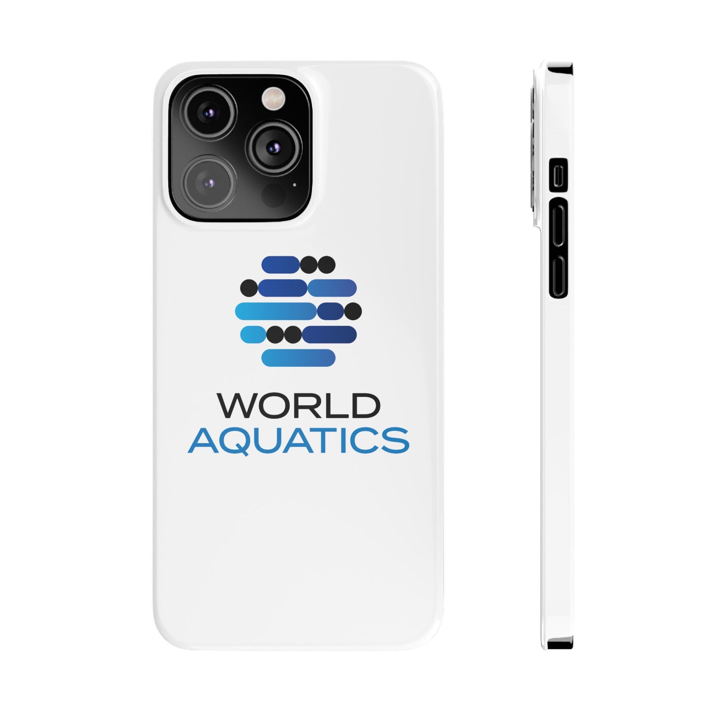 World Aquatics Phone Case for iPhone 15 – minimalist design with glossy finish, perfect for everyday use.