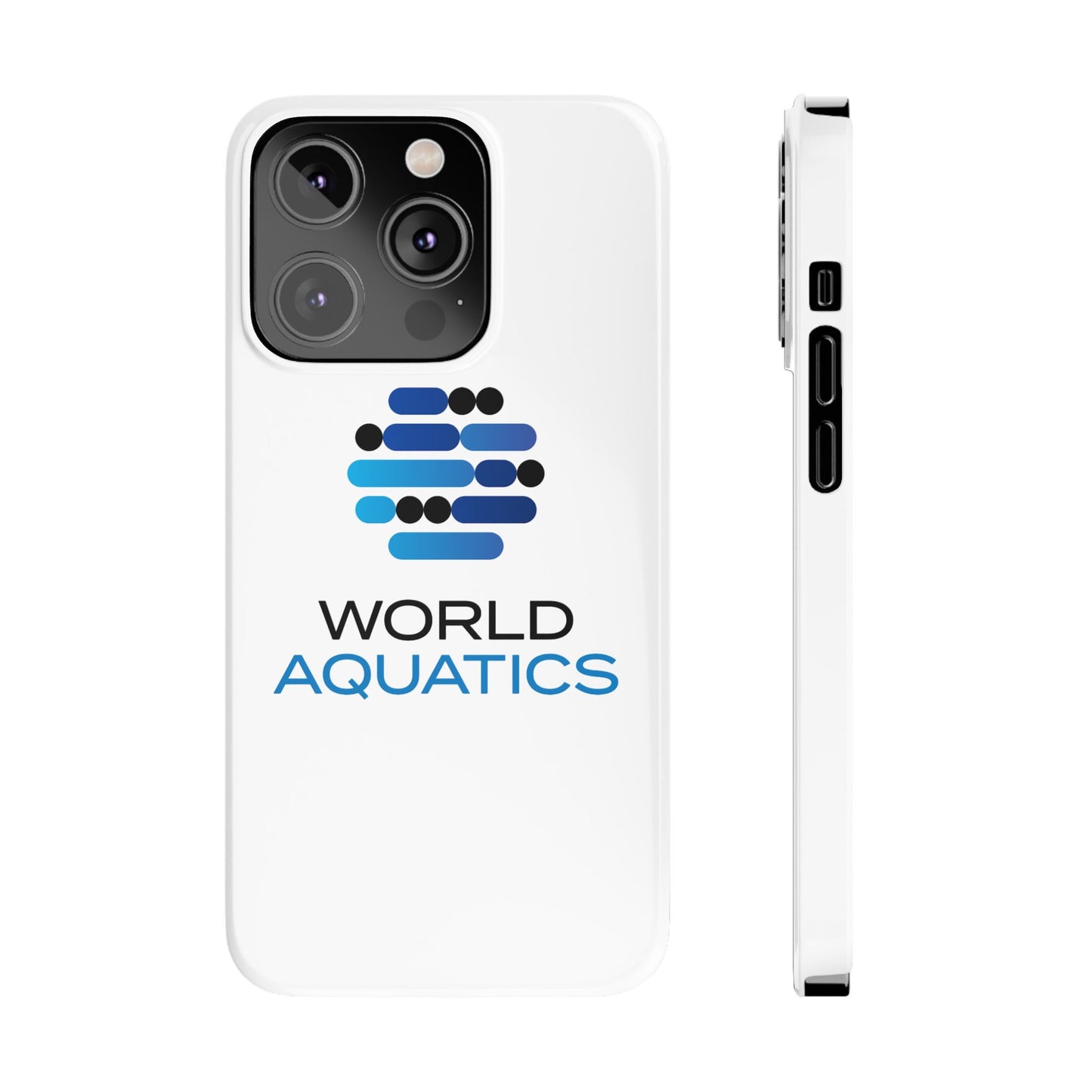 World Aquatics Phone Case for iPhone 16 Plus – slim, impact-resistant case featuring the iconic World Aquatics logo.