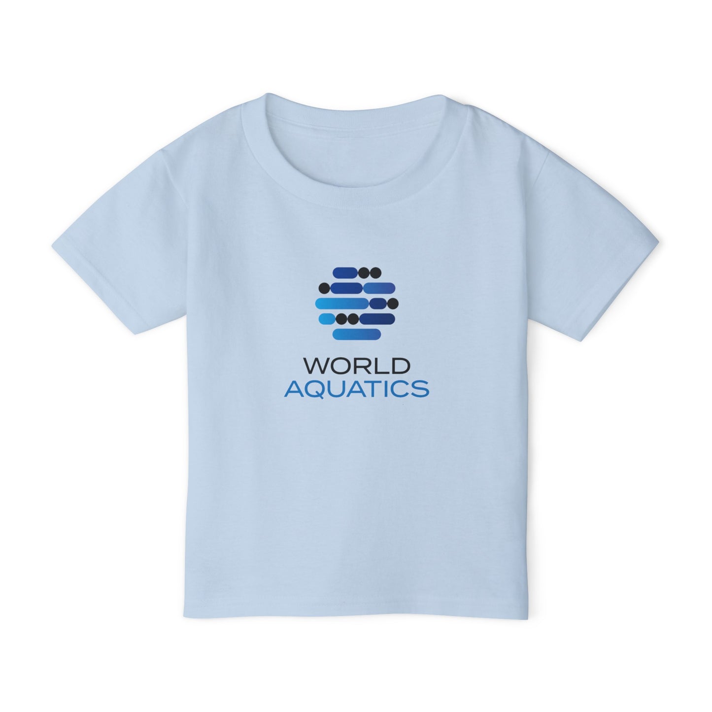 Light blue World Aquatics Toddler T-Shirt – breathable cotton toddler tee with printed World Aquatics logo.
