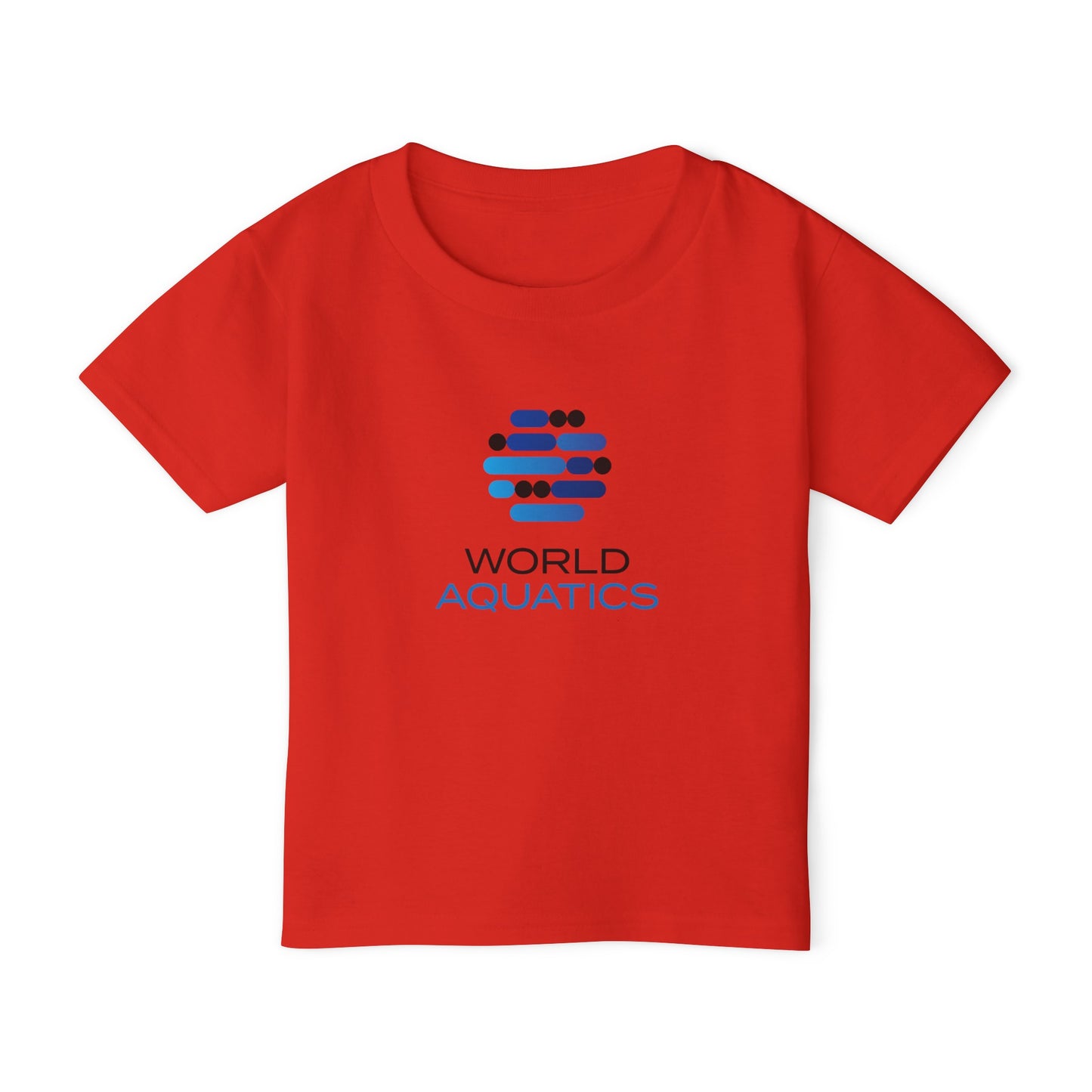 Red World Aquatics Toddler T-Shirt – vibrant short sleeve shirt designed for active kids.