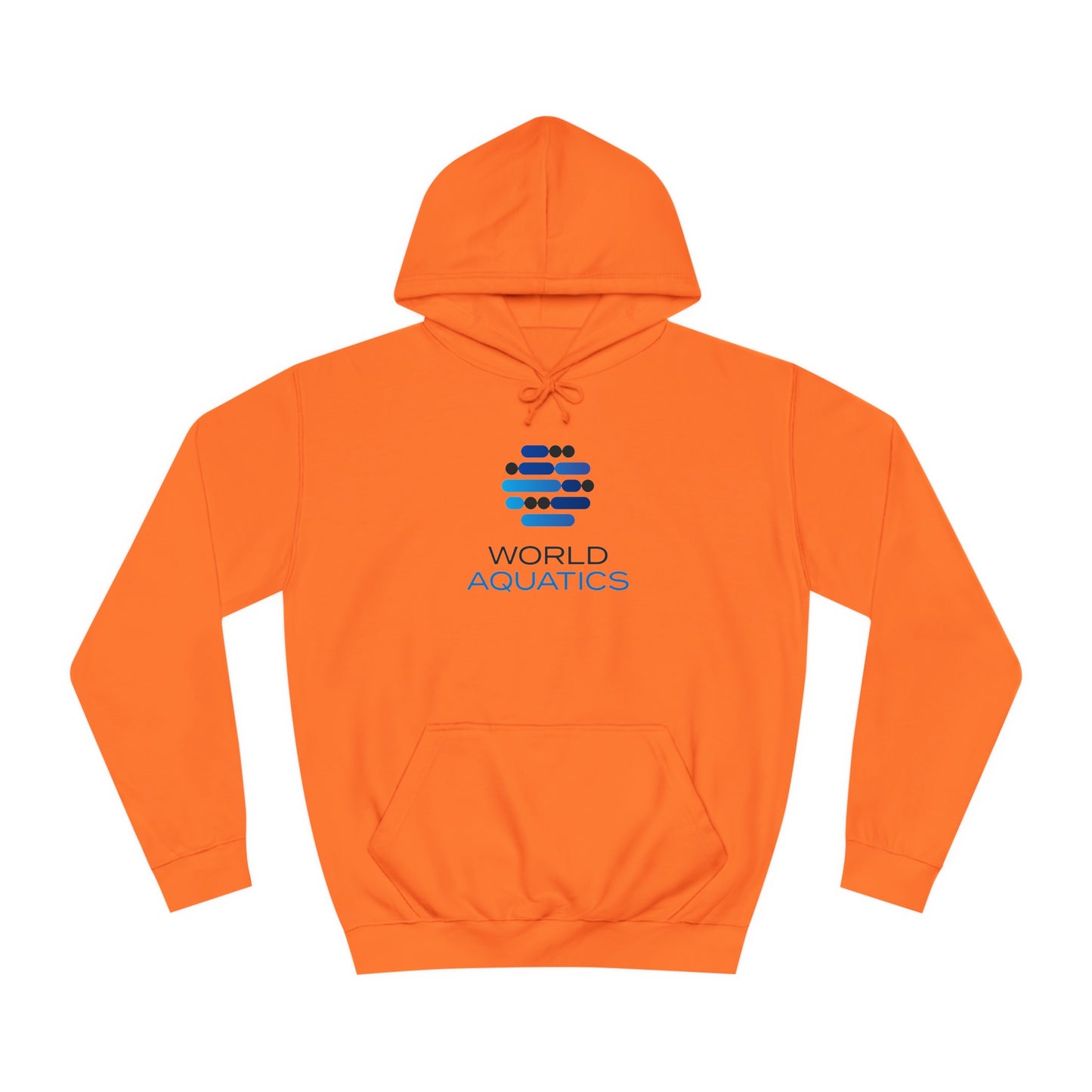 Orange World Aquatics Unisex Hoodie – vibrant, stylish layer for sports or casual use.