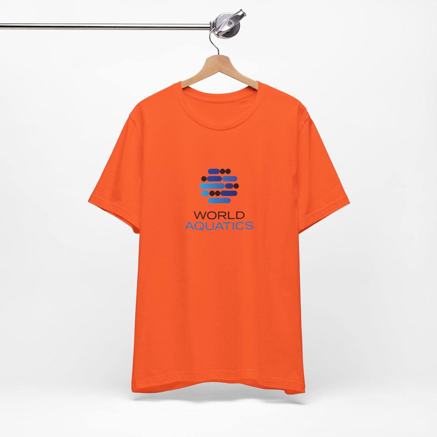 Orange World Aquatics unisex t-shirt – vibrant cotton tee designed for comfort and modern style.