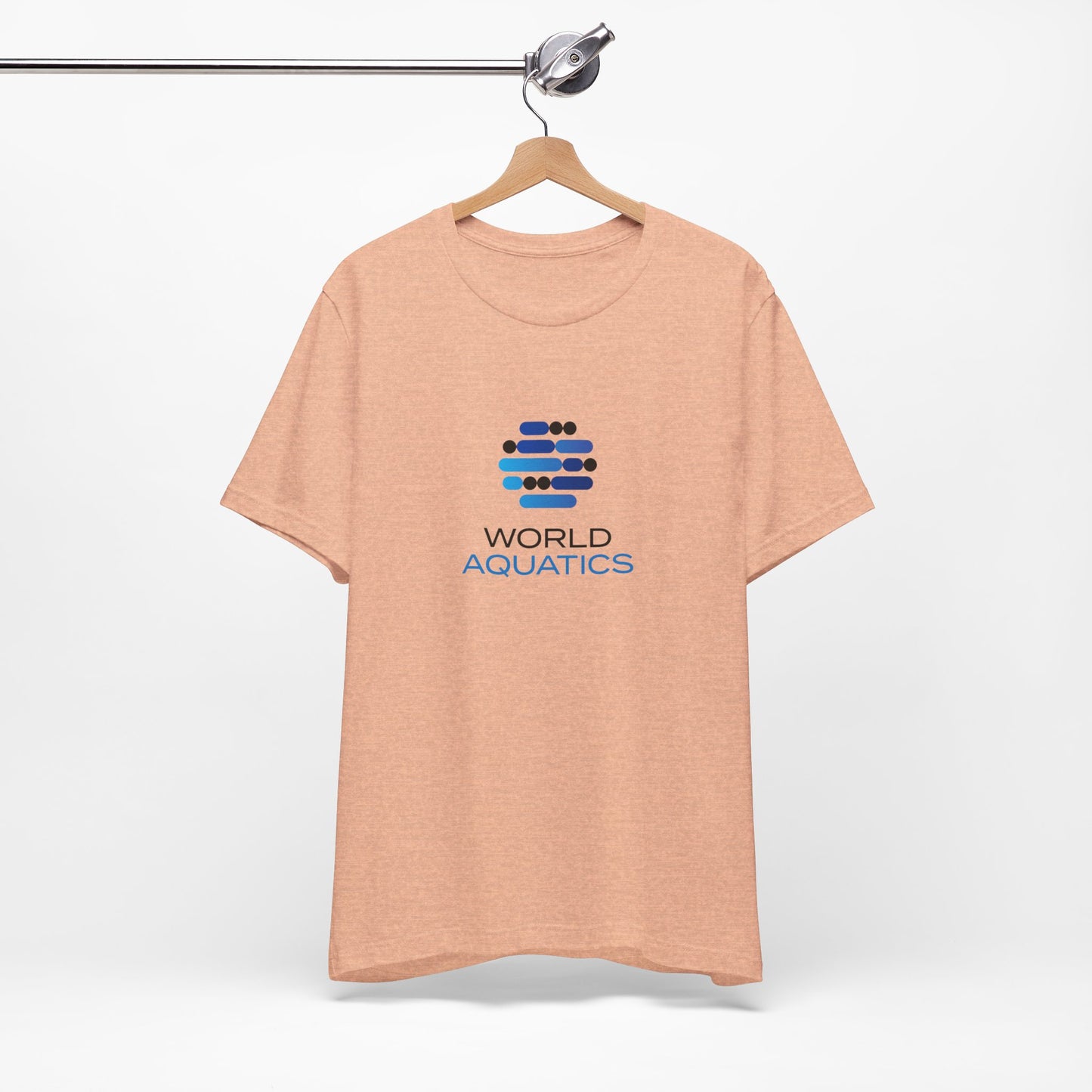 Peach World Aquatics unisex t-shirt – modern and breathable tee offering everyday comfort.