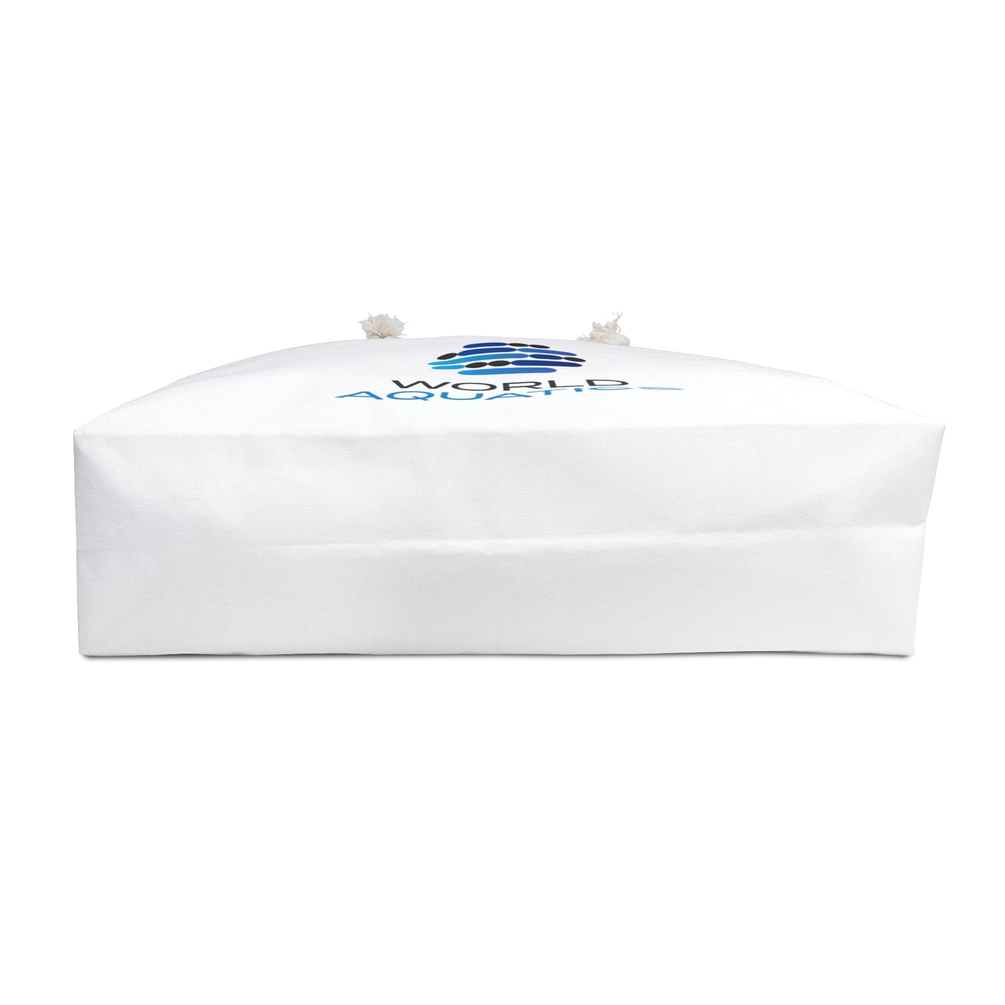 Bottom view of World Aquatics Weekender Tote Bag – flat base for stability and structured shape.