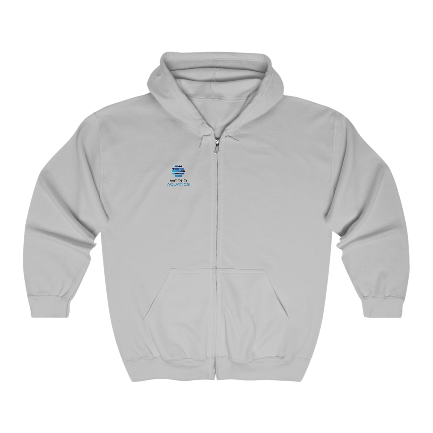 Gray World Aquatics Zip-Up Hoodie – minimalist and durable outerwear for all seasons.