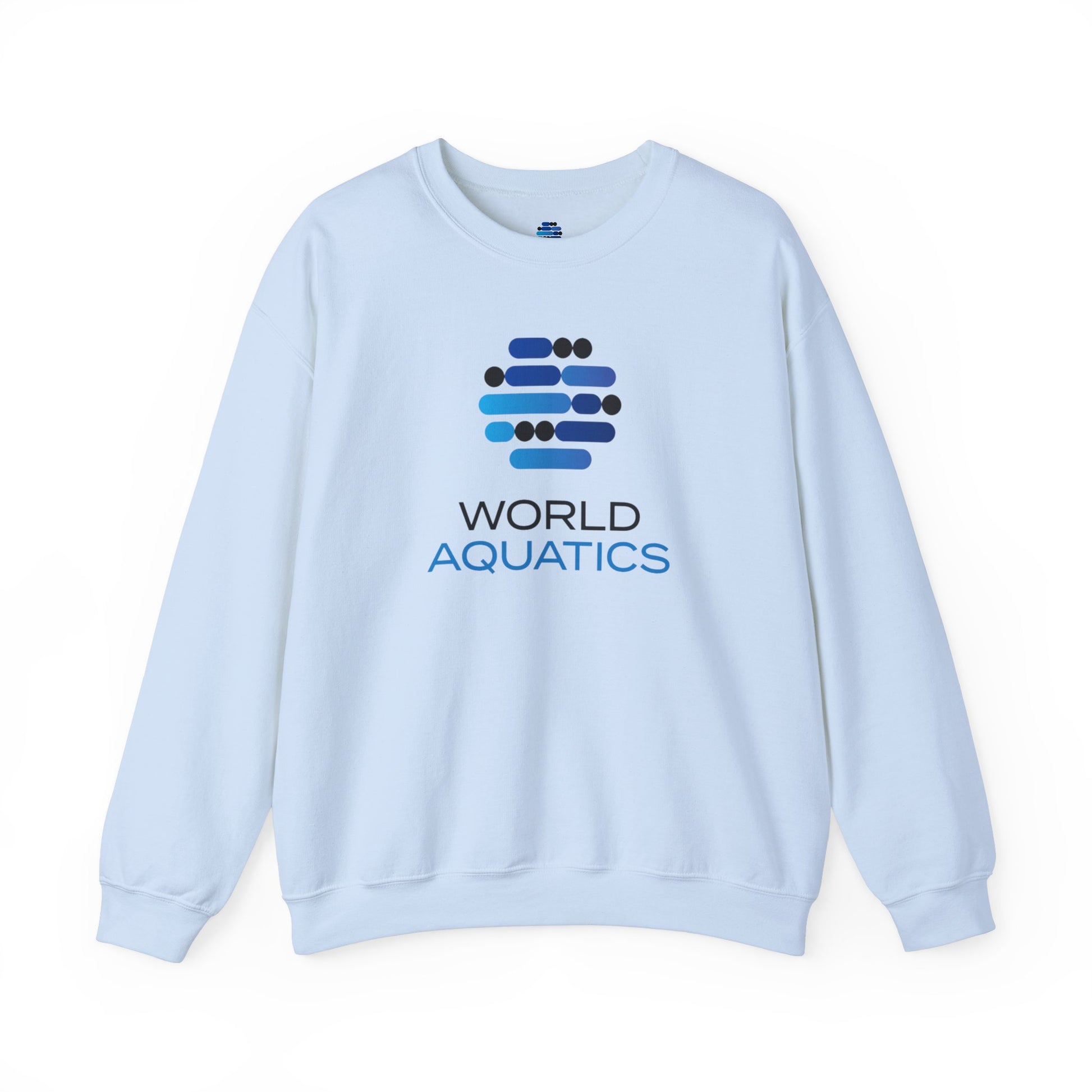 Light blue World Aquatics Sweatshirt – lightweight and breathable for all-day wear.