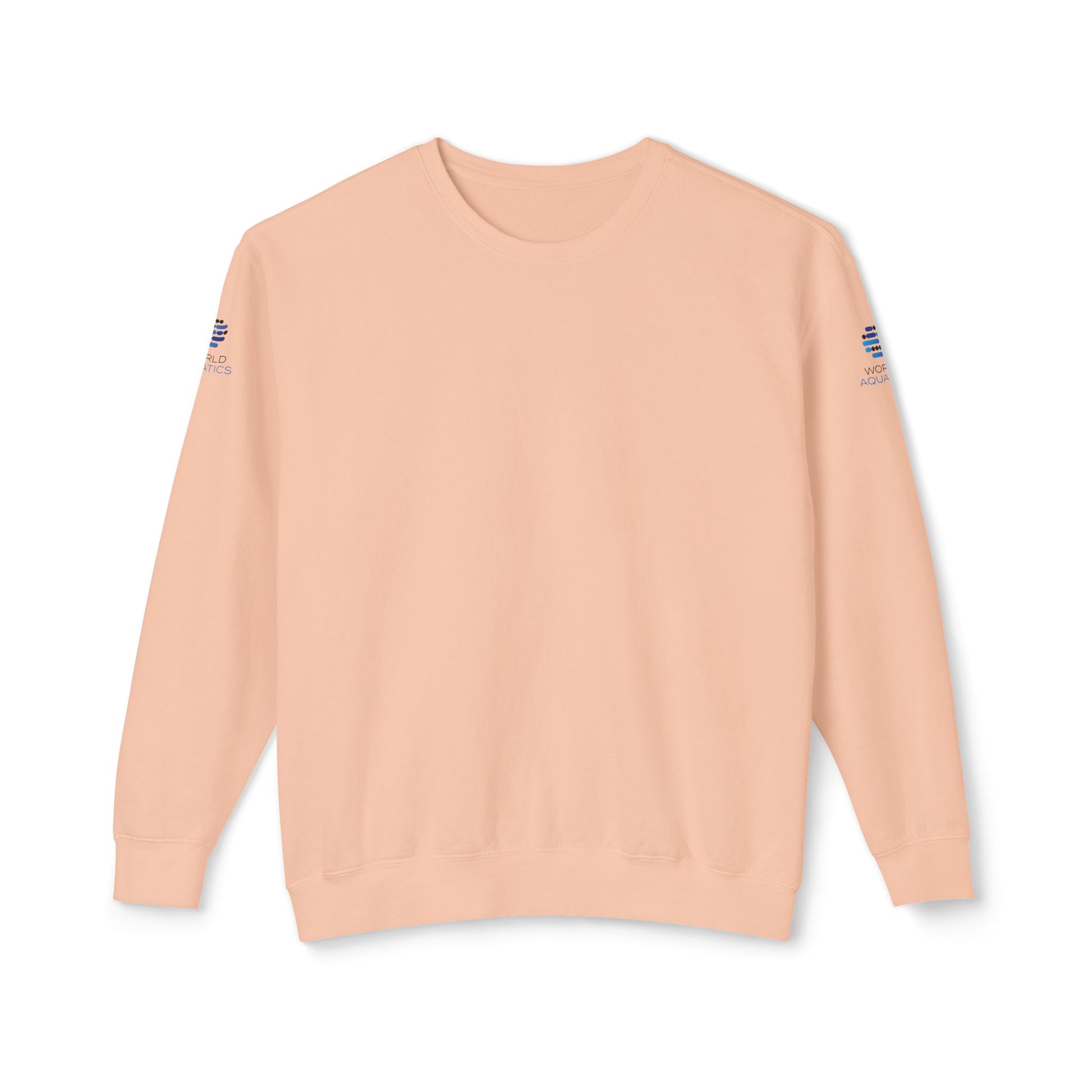 Peach color World Aquatics Crewneck Sweatshirt – lightweight and stylish, perfect for everyday comfort.