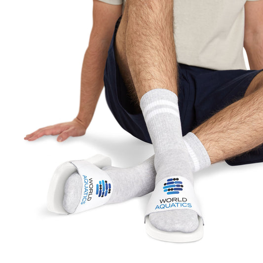 World Aquatics Men’s Sandals – lightweight, versatile slide sandals for men with removable straps and comfort-first design.