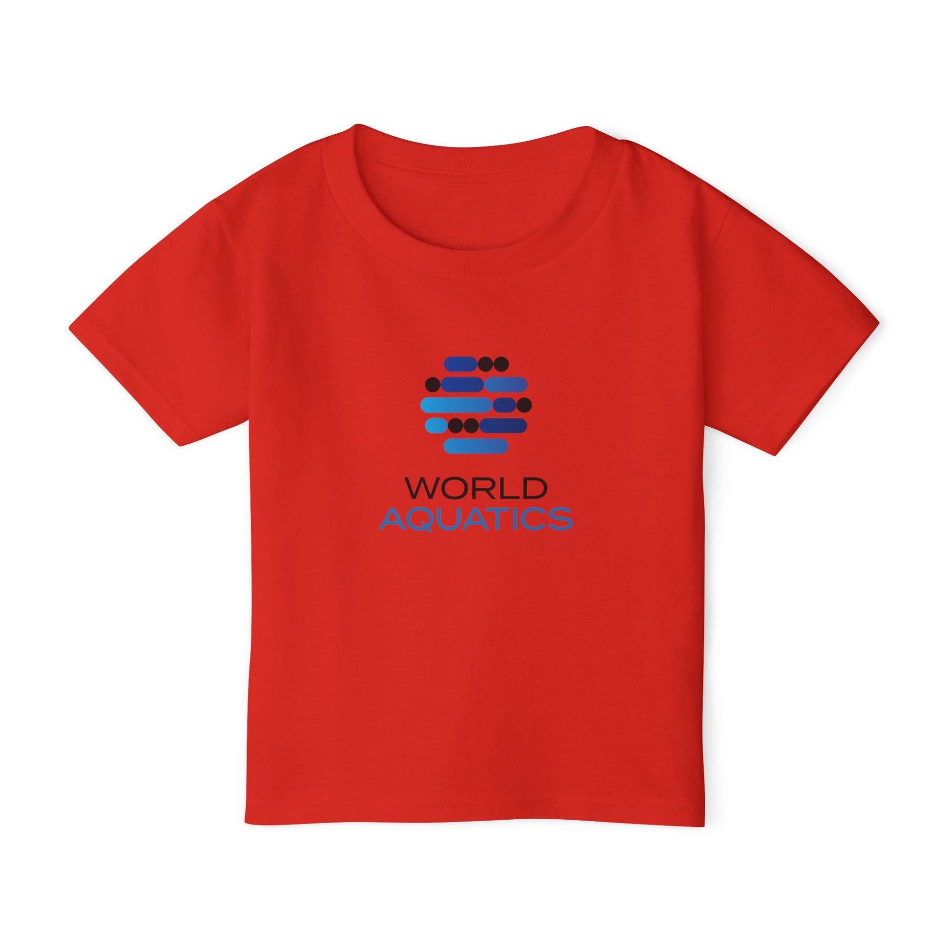 Red World Aquatics Toddler T-Shirt – vibrant short sleeve shirt designed for active kids.