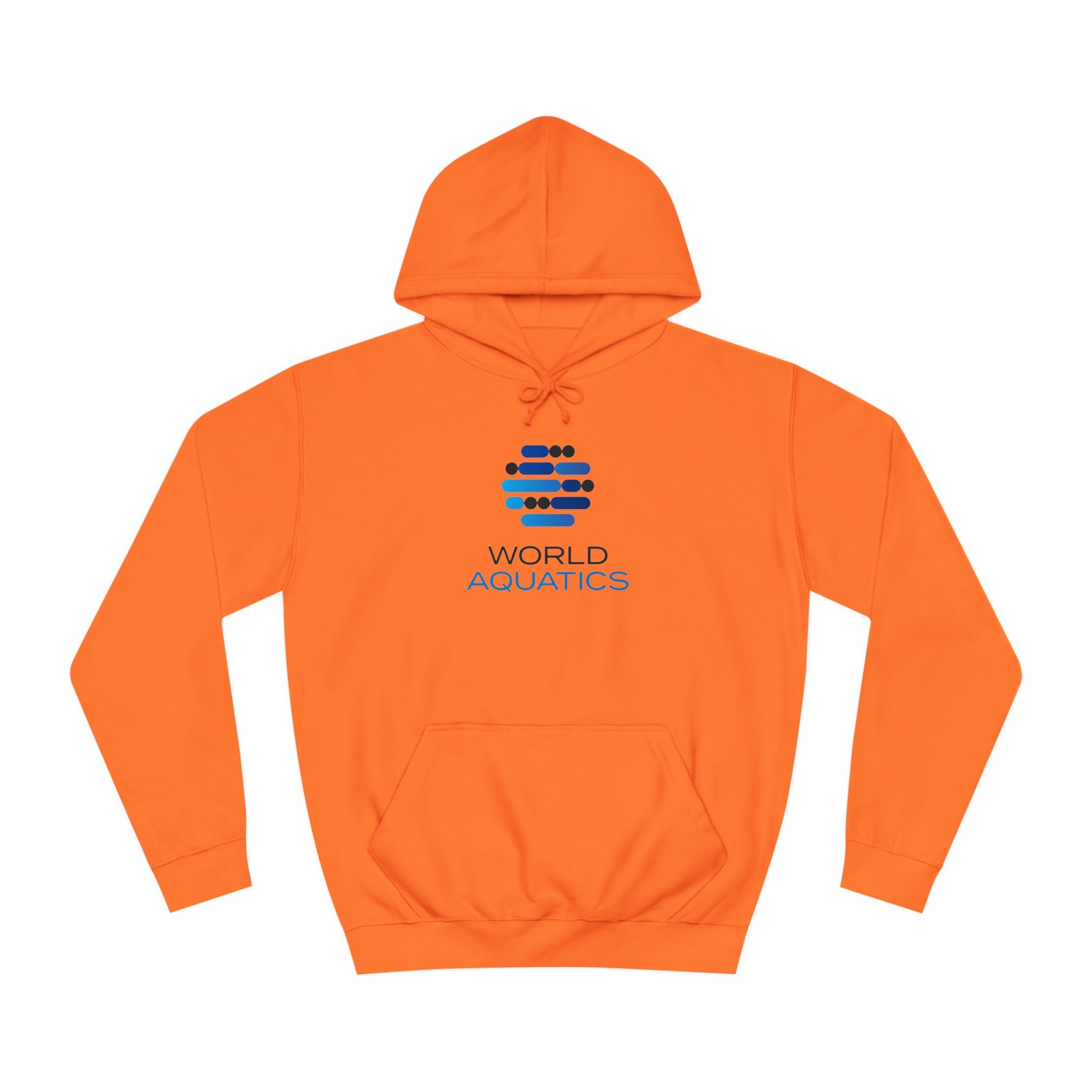 Orange World Aquatics Unisex Hoodie – vibrant, stylish layer for sports or casual use.