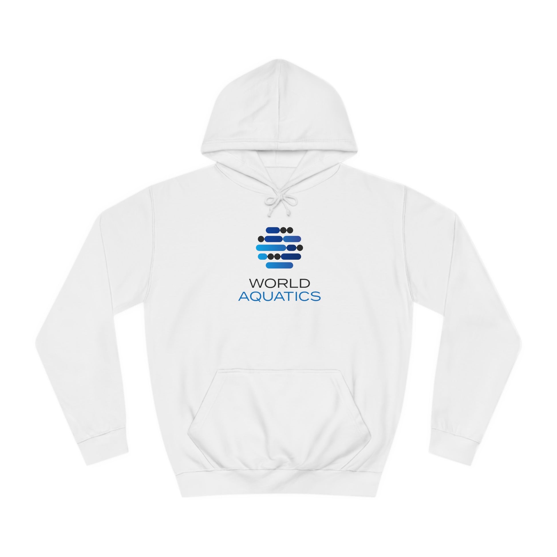 White World Aquatics Unisex Hoodie – classic fit with drawstring hood and kangaroo pocket.