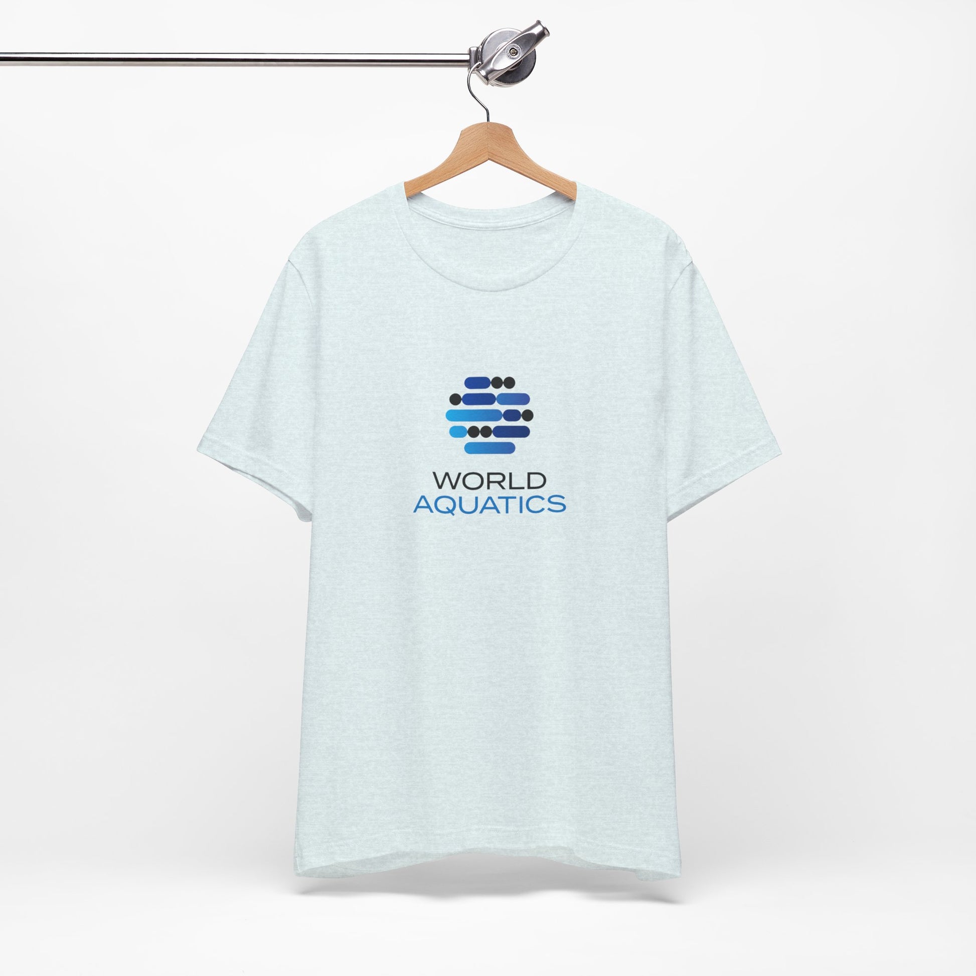 Light blue World Aquatics unisex t-shirt – comfortable, durable cotton tee with classic fit.