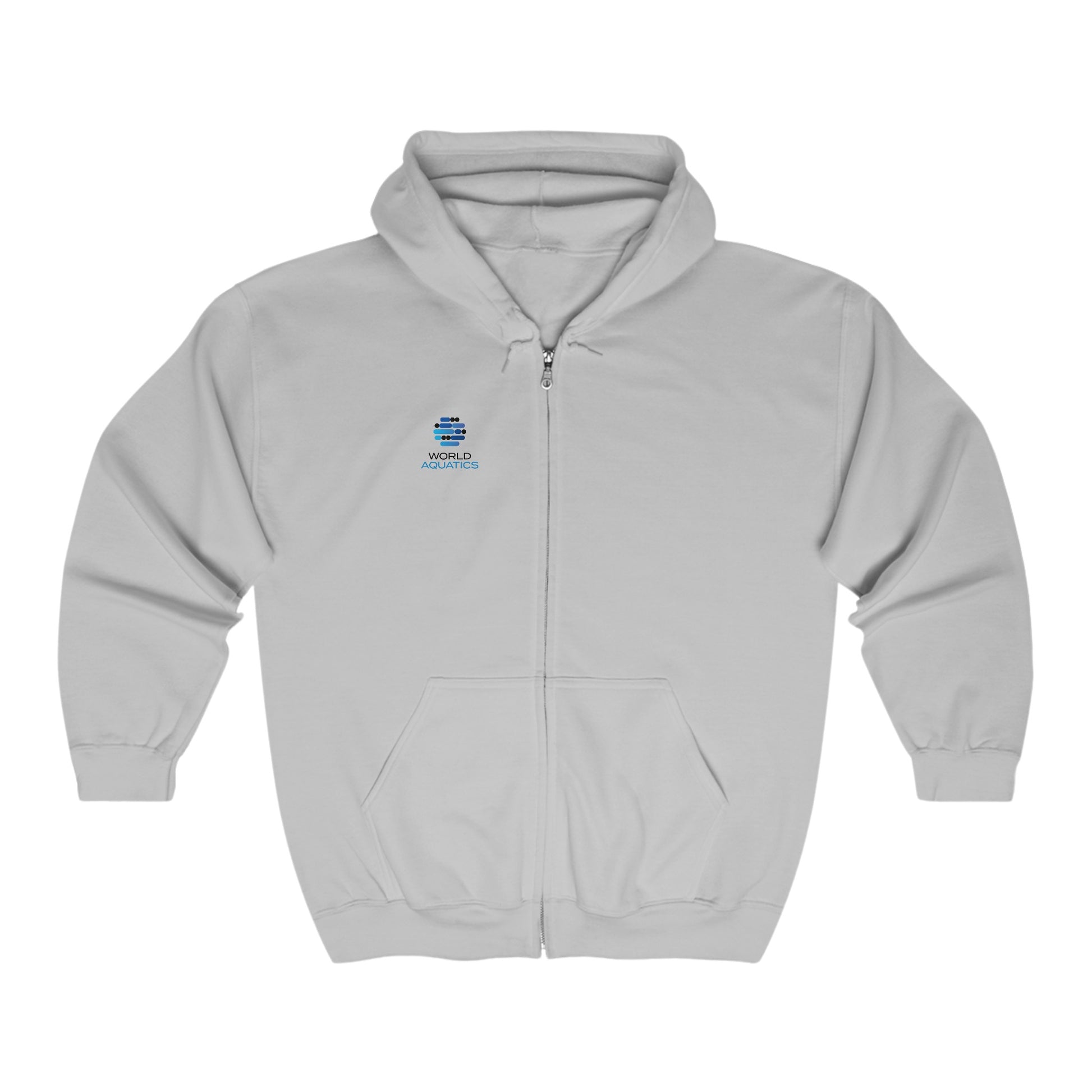 Gray World Aquatics Zip-Up Hoodie – minimalist and durable outerwear for all seasons.
